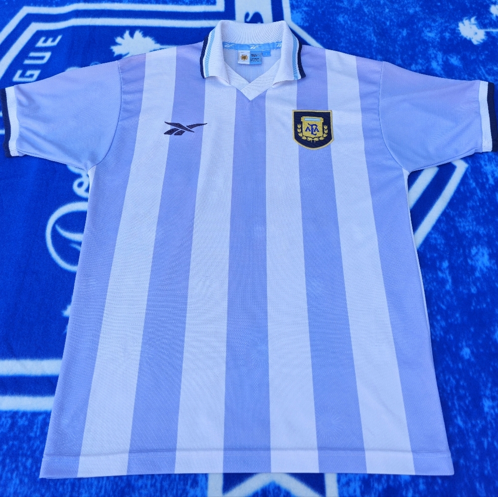 ARGENTINA 1999-2000 HOME FOOTBALL SHIRT SOCCER JERSEY REEBOK Men's Small